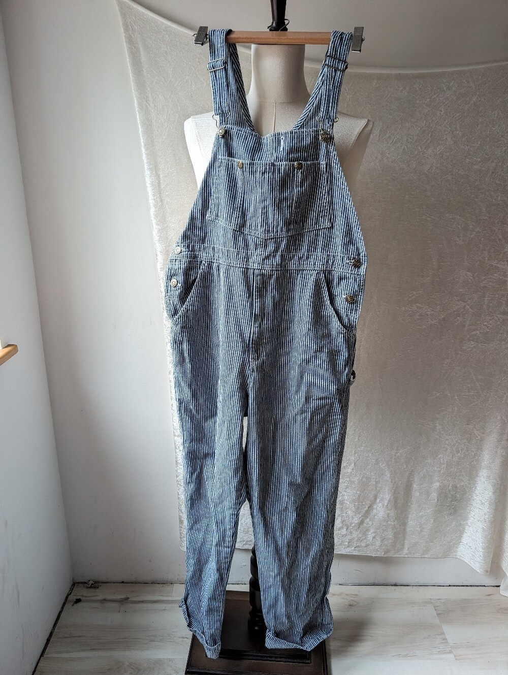 VTG Guide Gear Railroad Stripe Overalls Carpenters Loop